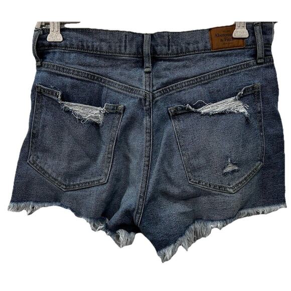 Abercrombie & Fitch High Rise Shorts 27/4 Denim Jean Distressed Y2K Frayed - Picture 2 of 7